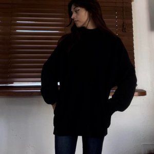 Black Aritzia Babaton Mock Neck Sweatshirt w Pockets